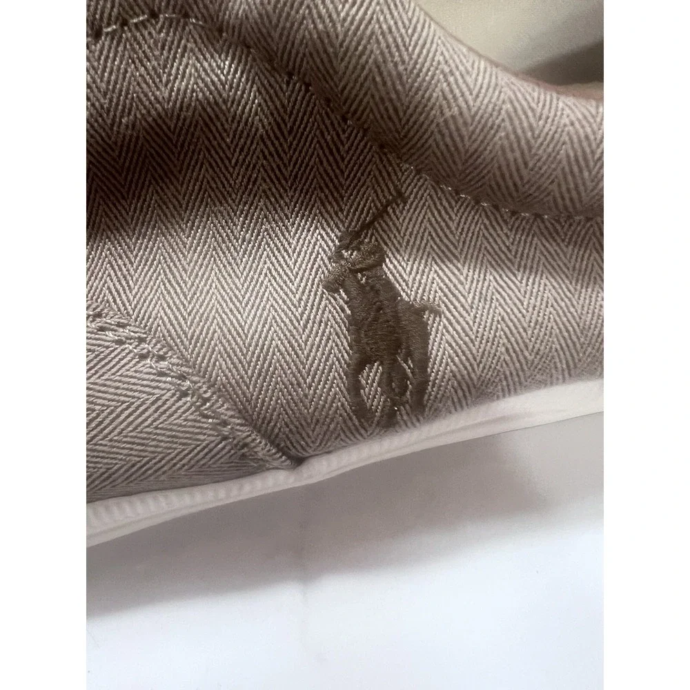 POLO‎ Ralph Lauren Brown Herringbone Vaughn Sneaker Shoes Men 13 Rawhide Laces